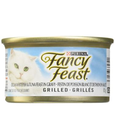 Purina Fancy Feast Grilled Ocean Whitefish & Tuna Feast in Gravy Cat Food 85g Can