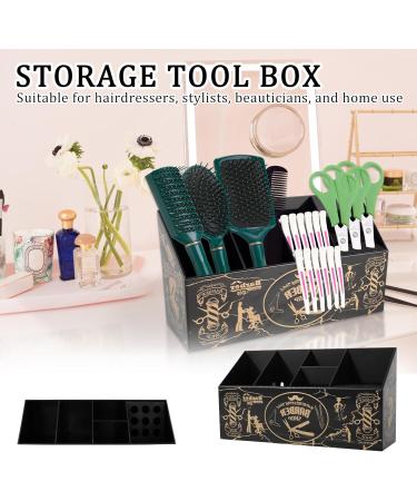 Hairdressing Scissors Holder Shears Block 5 Compartments Barber Shop Scissor Organizer Stand with Removable Sponge Liner Hairdressing Tools Storage Box for Hairstyling Combs Clips Brushes - Buy Online on GoSupps.com