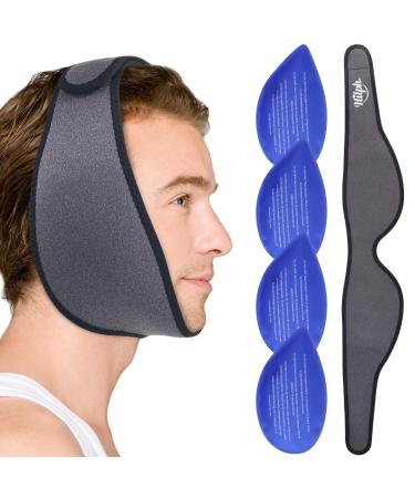 Hilph K hlpad's wisdom teeth face cooling compress Coolpack for pine chin adjustable cooling pillow cold warm compress for temporomandibular joint pain pine relaxation (gray)