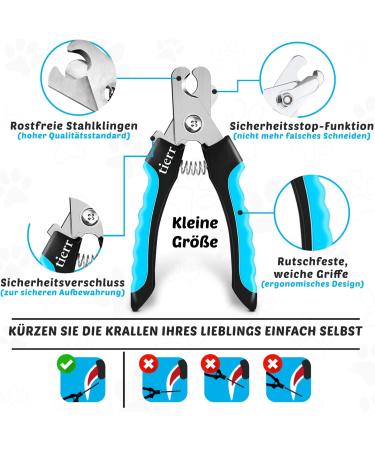 Tierr Pfotenreiniger for Dogs | Dirt Removal & Thorough Cleaning | Soft Brush & Dishwasher Safe | Size M + Claw Scissors - Blue - Buy Online on GoSupps.com