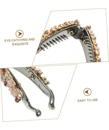 Beaupretty Rhinestone Hair Clip Banana Clips Hair for Fine Hair Rhinestone Banana Clips Hair Comb for Curly Hair Clips for Hair Banana Hair Clips for Women Rhinestones Curling Comb Miss Metal 8.5x2x2cm As Shown - Buy Online on GoSupps.com