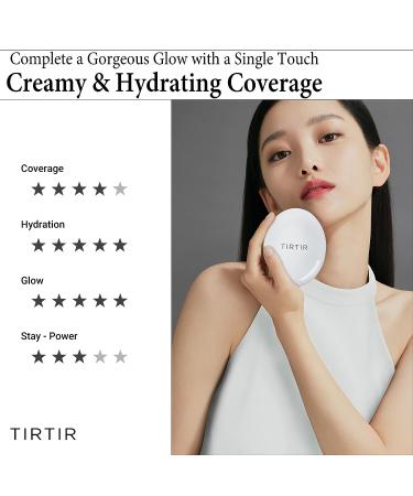 TIRTIR My Glow Cream Cushion 17C Porcelain 0.6 oz - Long Lasting Glow 24-Hour Formula - 0.63 Ounce - Buy Online on GoSupps.com
