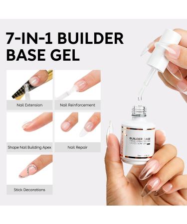 Builder Nail Gel 15ML - 7 in 1 Clear Base Gel Strengthener & Hard Gel for Nail Extensions | Shop Internationally - Buy Online on GoSupps.com