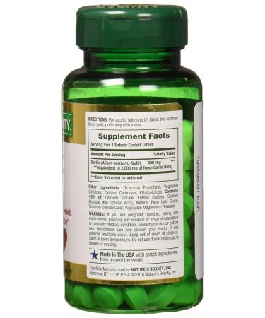 Nature's Bounty Garlic 2000mg Tablets 120 Count - Immune Support Supplement - Buy Online on GoSupps.com