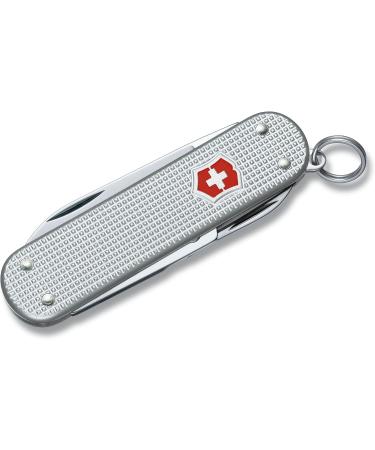 Victorinox Classic SD Alox Swiss Army Knife Compact 5 Functions Swiss Made Pocket Knife with Small Blade Screwdriver and Key Ring - Silver - Buy Online on GoSupps.com