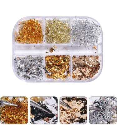 3 Boxes Nail Art Fragments Nail Painting Handicraft Nail Decor Gold Sequins Iaff Sticker Nail Art Foil Glitter Nails Decoration Stickers for Nails Manicure Metal Gold Leaf - Buy Online on GoSupps.com