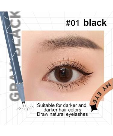 Waterproof Eyeliner Double Tip Lower Eyelash Pencil Waterproof Dual Pronged Bottom Eyelashes Long Lasting Eye Liner Liquid Eyeliner Natural 3D Under Lashes for Eye Makeup Black - Buy Online on GoSupps.com