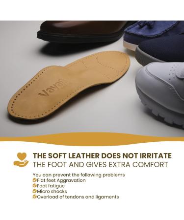 Vaya Deluxum Orthopedic Insoles for Flat Feet & Fallen Arches - Size 46 Ideal for Supination & Heel Support - Buy Online on GoSupps.com
