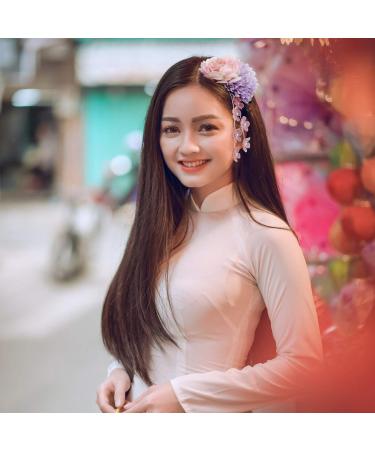 SHERCHPRY artificial flower headdress chinese hair accessories Wedding Floral Hair clasp Geisha Flower Hair Clip barrettes for women Retro Headdress manual alligator clip abs purple Miss - Buy Online on GoSupps.com