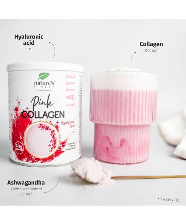 Nature's Finest by Nutrisslim Pink Latte with Collagen and Hyaluronic Acid 125 g | Coconut and Vanilla Flavored Drink Lactose and Sugar Free (1) - Buy Online on GoSupps.com