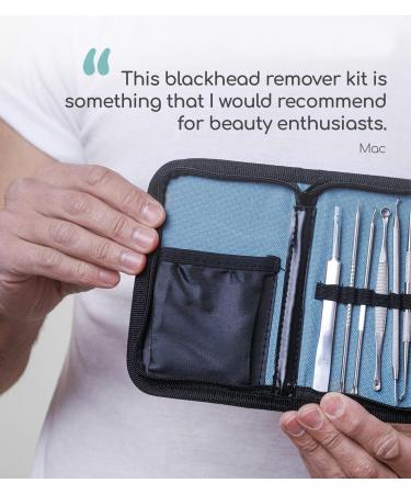 Medi Grade Blackhead Remover Tools - 7 Skincare Tools with Oil Absorbing Blotting Paper - Pimple Popper Spot Treatment Kit - Buy Online on GoSupps.com