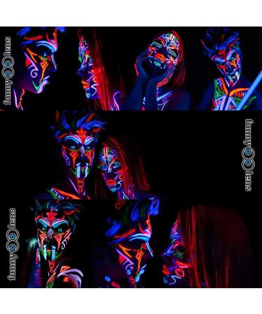 Colored UV Contact Lenses - Pink Black Light Glow Annual Lenses for Halloween Mardi Gras Carnival | Top Quality Neon Color with Containers - Buy Online on GoSupps.com