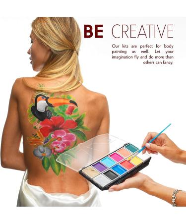 Dermatologically Tested Face Paint Kit for Kids & Adults - Non-Toxic, Hypoallergenic, Easy to Apply & Remove - Cosplay Makeup with Leakproof Dry Glitters - Buy Online on GoSupps.com