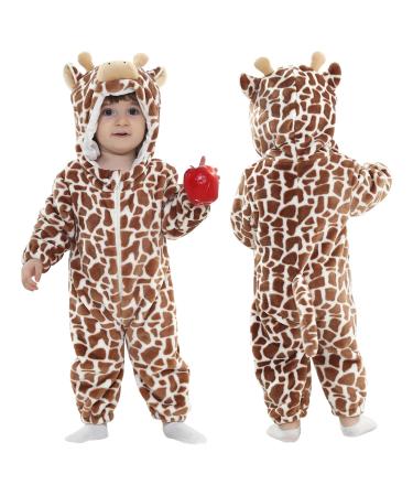 Doladola Unisex Baby Toddlers Romper Jumpsuit Hooded Cartoon Sleepsuits Infant Outfit 3-6 Months Coffee Cow - Buy Online on GoSupps.com