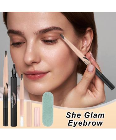 Curved Eyebrow Pen Eyebrow Pencils for WomenTeardrop Angled Eyebrow Brush to Brows Eyebrow pencil with 4principle microfork tip applicator for hairlike strokes 04 gray black - Buy Online on GoSupps.com