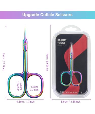 CGBE Professional Nail Smoke Scissors - Curved Tip Extra Sharp Stainless Steel for Cuticle Eyebrows & Eyelashes - Multicolored Design - Buy Online on GoSupps.com