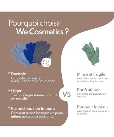 WE COSMETIC Body Exfoliating Gloves Set - Light, Medium, Heavy Exfoliation Mitts - Buy Online on GoSupps.com