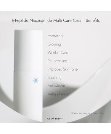 AS OF TODAY R Peptide Niacinamide Multi Care Cream | Anti-Aging Face Moisturizer with Niacinamide & Peptides | Hydrating Facial Cream for Wrinkles Fine Lines & Uneven Tone | Clean Beauty | 1.35 fl oz - Buy Online on GoSupps.com