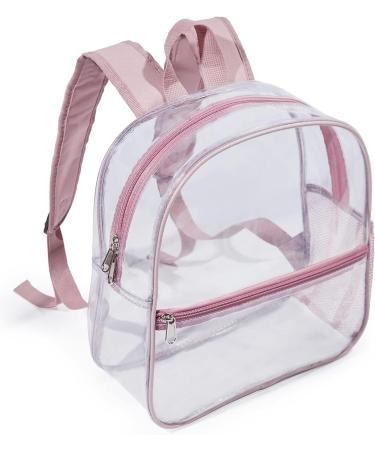 Jusdot Mini Clear Backpack 12x6x12 - Stadium Approved Transparent Bag, Waterproof PVC, Rose Gold | Ideal for Festivals, Sports Events, and Concerts - Buy Online on GoSupps.com