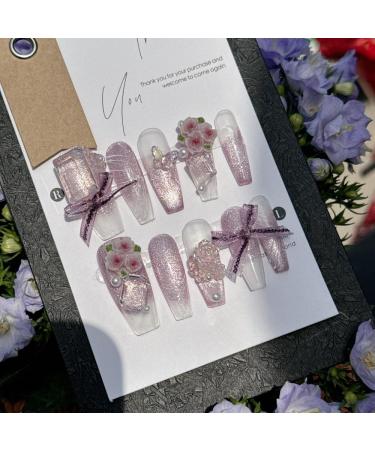 Handmade Wearable Nail Art Removable Nail Patches Fake Nails(M) 1 count (Pack of 1) - Buy Online on GoSupps.com