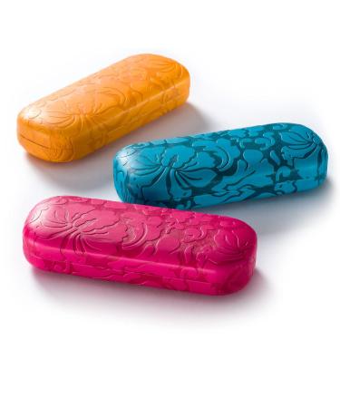FEFI Turquoise Floral Relief Embossed Hardcase Glasses Case - Sturdy & Stylish | International Shipping Available - Buy Online on GoSupps.com