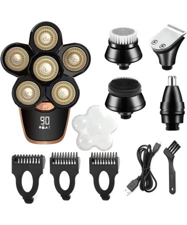 CHLANT 5-in-1 Electric Head Shaver for Bald Men - Waterproof, Cordless, Rechargeable Grooming Kit with Beard & Hair Trimmer - Buy Online on GoSupps.com