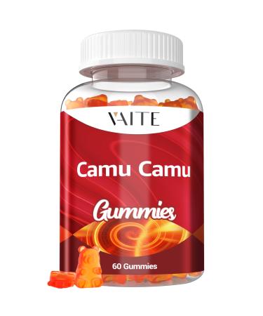 Camu Camu Vitamin C Gummies for Skin and Hair Antioxidant-Rich Vegan Gluten-Free Supplement for Immune Support Energy Boost and Collagen 60 Chewables for Active Men and Women
