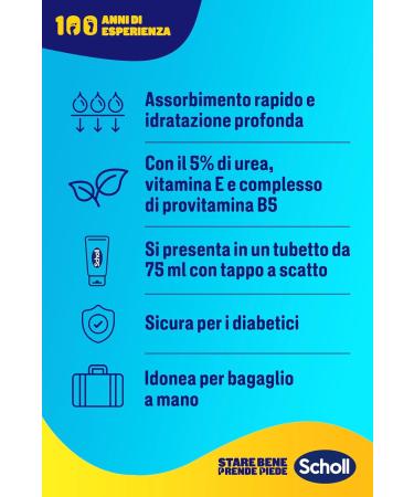 Dr AS Scholl's Scholl Intensive nourishing cream enriched with urea vitamin E and provitamin complex B5 for smoothing rough and hard skin deep moisture for softer and smoother feet 75 ml - Buy Online on GoSupps.com