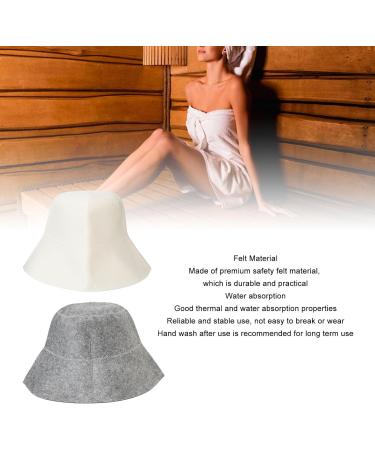 ANGGREK Sauna Bath Hat - Water Absorbent Felt Hat for Men & Women | Comfortable Head Protection in White & Gray - Buy Online on GoSupps.com