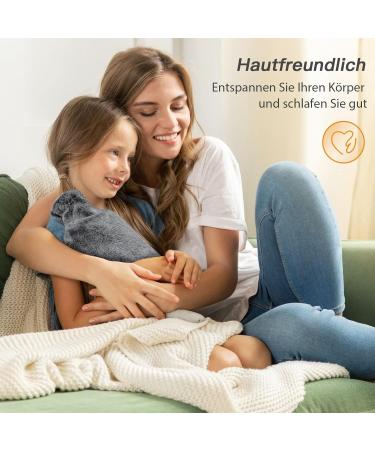 Luxury 1.8L Heat Bottle with Plush Cover - Soft Rubber Hot Water Bag for Women & Seniors | Cold Protection & Hand Warmer - Umhell - Buy Online on GoSupps.com