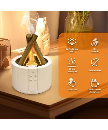 FALESOUL Bonfire Diffuser Bonfire Aromatherapy Essential Oil Diffuser 250ml Mini Bonfire Diffuser with Remote for Home Bedroom Office Remote Control Auto Shut-Off Night Light Gift (White) - Buy Online on GoSupps.com