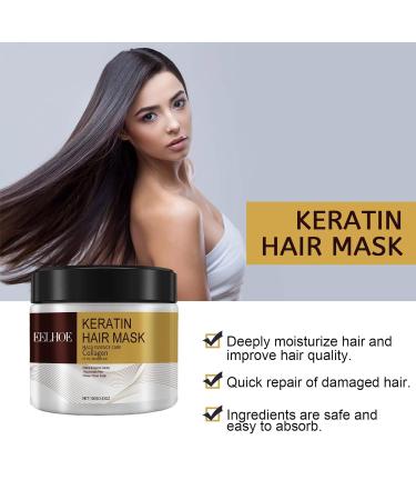 Keratin & Collagen Hair Mask - Deep Conditioner for Soft Hydrated Hair | 100g Professional Treatment - Buy Online on GoSupps.com