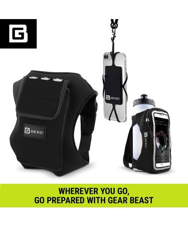 Gear Beast Running Backpack for Men and Women - Lightweight Vest with Phone Holder for Jogging, Hiking, Cycling - Compatible with Most Smartphones, Black - Buy Online on GoSupps.com