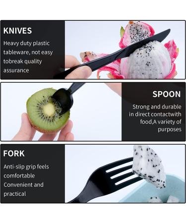150 PCS Black Plastic Silverware Set- Disposable Cutlery for Parties, Weddings, and Picnics - Includes 50 Forks, Spoons, and Knives - Black - Buy Online on GoSupps.com