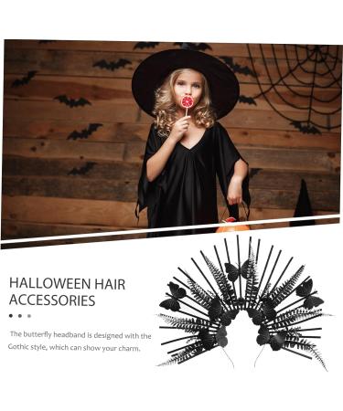Didiseaon Gothic Dark Retro Butterfly Halloween Hair Accessories Headband (black) Hair Ornaments for Women Butterflies Decor Halloween Party Accessory Evening Party Accessory - Buy Online on GoSupps.com