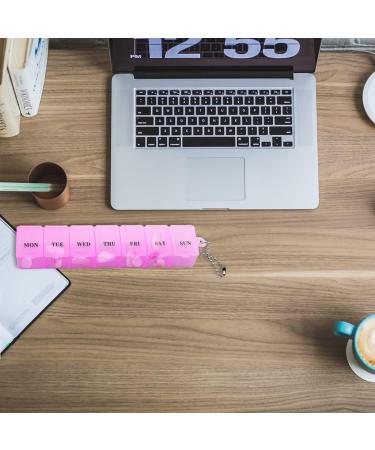 Jagowa 1 Piece Personal Pill Box Organizer 7 Day One Time Portable Storage Box Weekly Organizer Pill Dispenser Case for Vitamins Medication (Pink) - Buy Online on GoSupps.com
