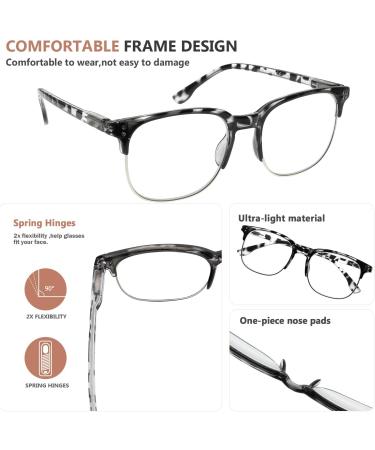Eyekepper 4-Pack Reading Glasses for Women & Men - Semi-Rimmed +2.50 Strength Eyeglasses - Stylish & Comfortable Design - Buy Online on GoSupps.com
