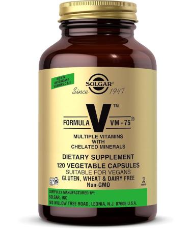 Solgar Formula VM-75 - 120 Vegetable Capsules - Vitamin A, B6, B12, C, D, E - Biotin, Magnesium, Calcium, Copper, Iron, Zinc, Folic Acid, Niacin - Non-GMO, Vegan, Gluten Free - 60 Servings