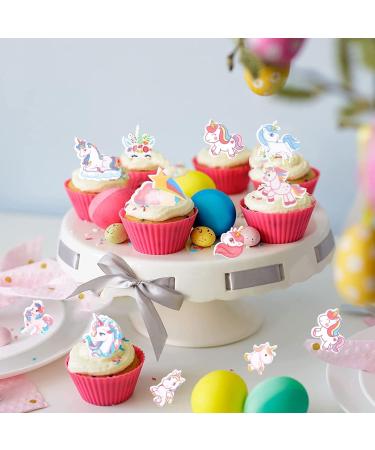 Catelves 80-Piece Unicorn Edible Cake & Cupcake Decorations | Perfect Unicorn Themed Party Supplies - Buy Online on GoSupps.com