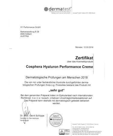 Cosphera Hyaluron Performance Creme 50ml - Vegan Anti-Wrinkle Moisturizer for Face Neck & Eyes - Daily & Night Cream for Men & Women - Buy Online on GoSupps.com
