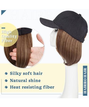 Women's Hairro Hat with Short Bob Hairstyle - Synthetic Baseball Cap Wig with Adjustable Highlight Balayage Extensions - Buy Online on GoSupps.com