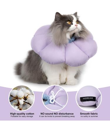 HiDREAM Cat Cone Collar | Cute & Waterproof Elizabethan E-Collar for Cats | Anti-Bite & Lick Wound Healing Collar | Safety Cat Recovery Collar | Medium - Purple - Buy Online on GoSupps.com