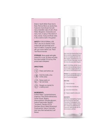 Botanic Hearth British Rose Hair Perfume & Body Mist Alcohol-Free Clean Fragrance Hair Spray - British rose scent - 3.4 Fl Oz - Buy Online on GoSupps.com