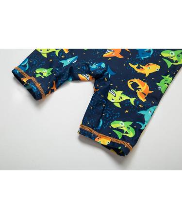 Bonverano Baby Boys Swimsuit - Short-Sleeve Zipper One Piece, UPF 50+ Sun Protection, Colorful Shark Design | 12-18 Months - Buy Online on GoSupps.com