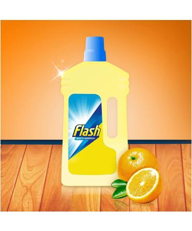 Flash All Purpose Wood Floor Cleaner with Almond Oil Mandarin & Cedarwood Scent 5 Bottles Pack + Our Gift for You: Organza Small Bag - Buy Online on GoSupps.com