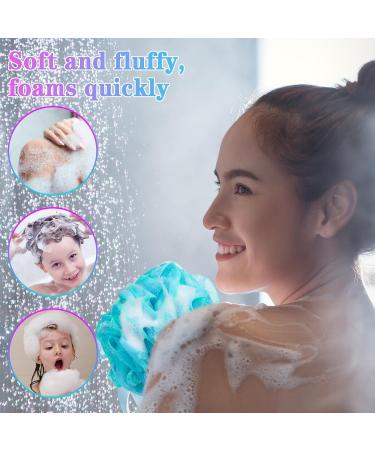 Radsocken 4 PCS Shower Puff Loofahs Large 75g Bath Sponge Mesh Pouf Soft Bath Scrunchie Body Scrubber Easy Foaming Exfoliating Body Puff - Buy Online on GoSupps.com