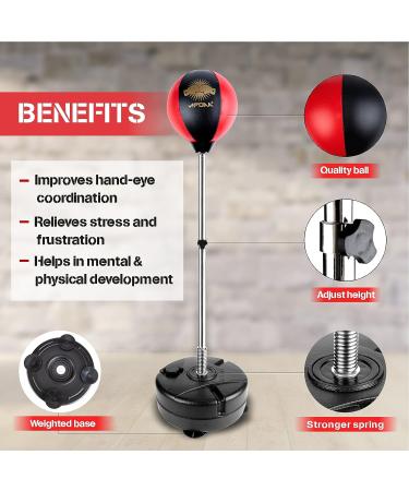 Kids Punching Bag Set with Stand & Gloves | Adjustable Boxing Toy Gift for Ages 3-12 | Apoaa - Buy Online on GoSupps.com