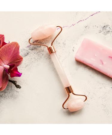 Naissance Rose Quartz Face Roller and Gua Sha Set - Facial Massage Tool for Women and Men - Buy Online on GoSupps.com
