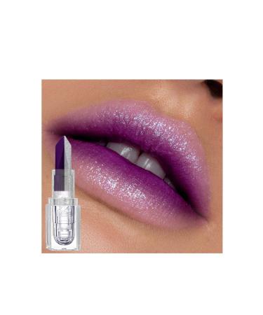 Women's Purple Lipstick, Dual Color Shimmer Metallic Purple, Silver Lipstick, High Pigment, Long Lasting, Waterproof, Shimmering, Glossy, Moisturizing, Matte Finish,