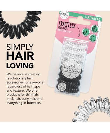 Invisibobble Original Traceless Hair Ring 8 Pack - Crystal Clear & True Black - Buy Online on GoSupps.com